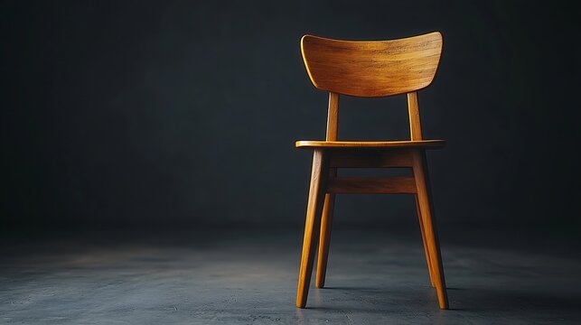 Digital 3D model of stylish wooden chair for carpentry project displayed on laptop computer screen Holographic virtual display of professional ai software for furniture design creation : Generative AI