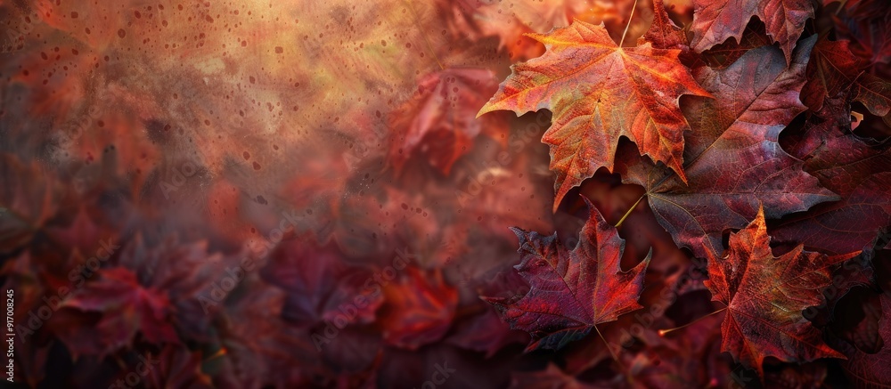 Poster fall hues in a copy space image