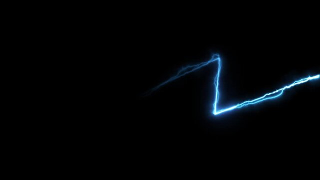 Seamless loop animation zigzag line frame 4K video motion graphic. Animated borders frame glowing neon electric lights. abstract lightning neon rectangle frame line animation. Lightning Thunderbolt