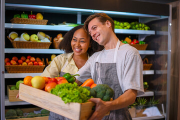 Entrepreneurs are working at minimart.