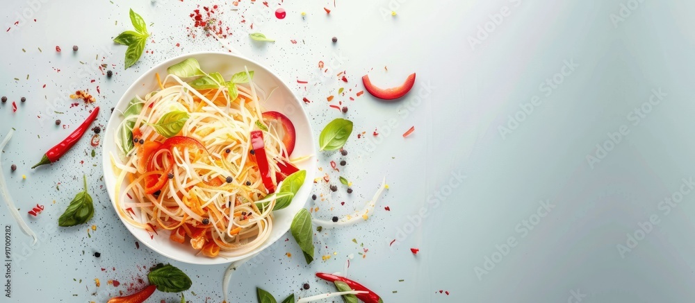 Poster som tum also known as papaya salad with copy space image
