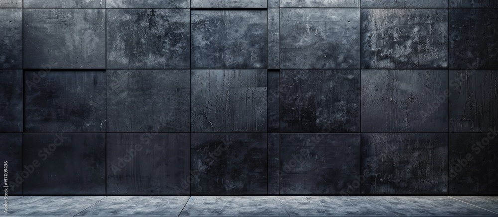 Poster background of a concrete wall in a dark grey textured finish with copy space image