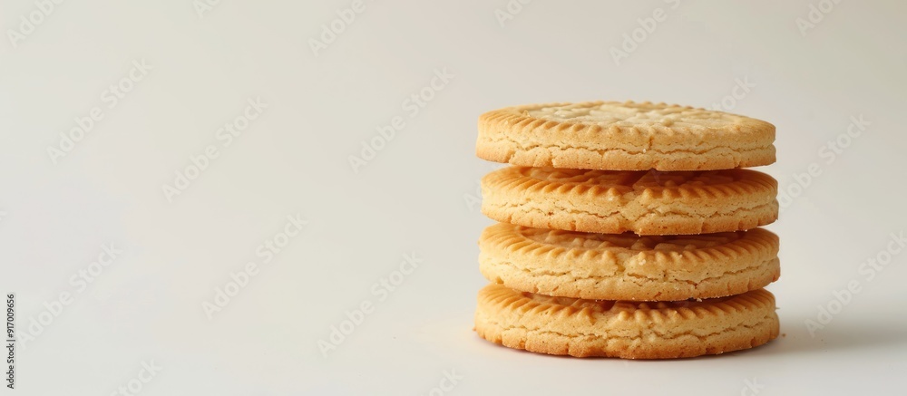 Poster butter cookies with copy space image on a clean white backdrop