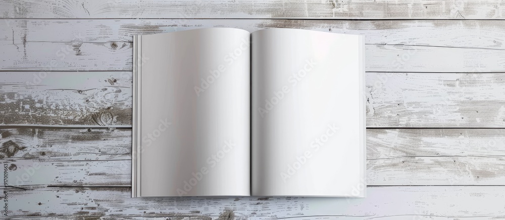 Poster a blank brochure mock up displayed on a light wooden background serving as a template for designs an