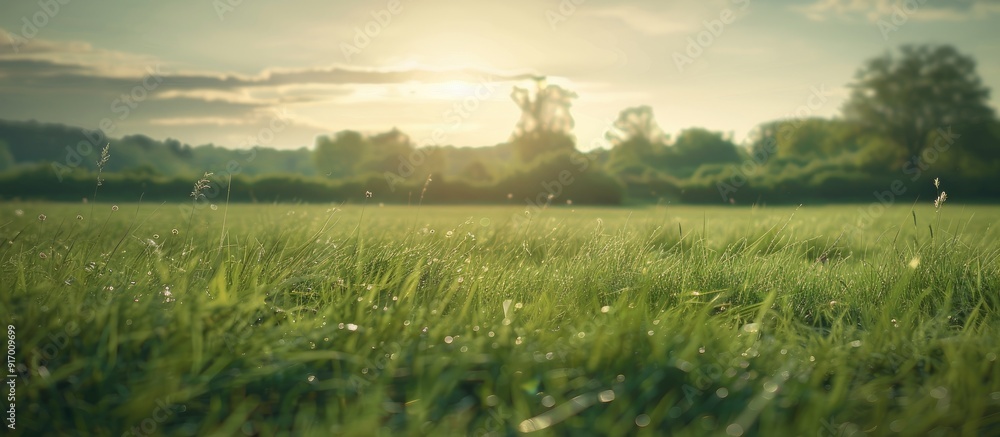 Wall mural Create a gentle blur with the Helios lens for a lovely green field backdrop perfect as a copy space image for a summer or sunny setting