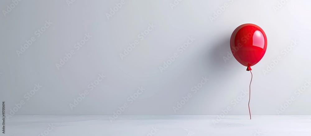 Poster copy space image of a single balloon set against a white backdrop