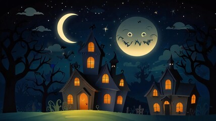 Fototapeta premium halloween background with castle