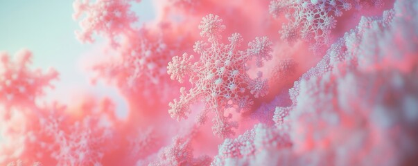 Abstract pink and white cloudscape.