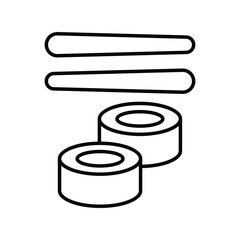 sushi line icon with white background vector stock illustration