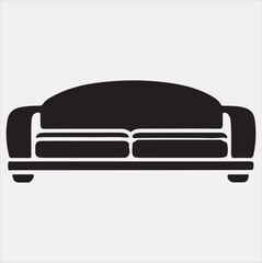 Sofa icon vector silhouette on a white background