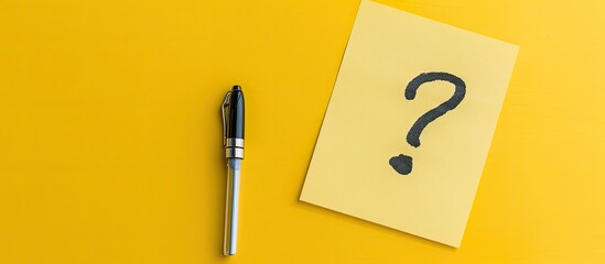 Stock photo of interview questions text on yellow notepaper with copy space image