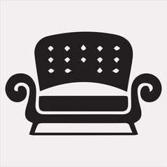 Sofa icon vector silhouette on a white background