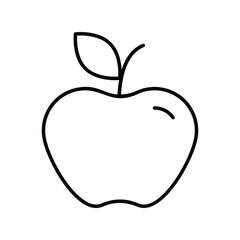 apple line icon with white background vector stock illustration