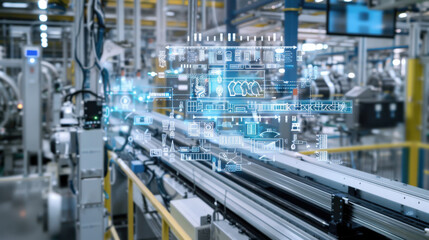 Fototapeta premium Smart sensors monitoring factory performance