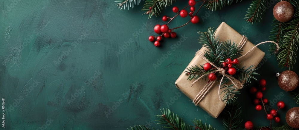 Wall mural creative composition featuring gift wrapping with an attractive copy space image