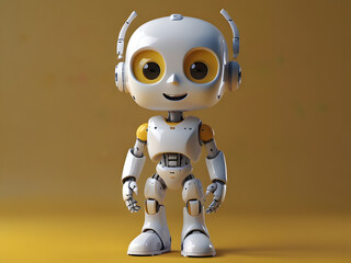 Cheerful Robotic Buddy: A Whimsical 3D Toy
