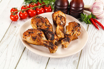 Hot and tasty chicken drumstick barbecue