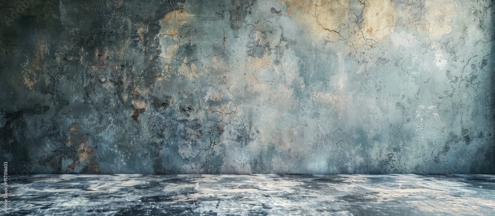 Poster vintage gray wall with a textured surface creates a backdrop for a copy space image