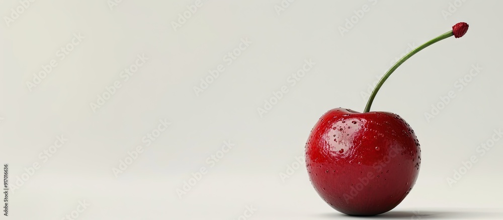Poster White background with a cherry placed for a copy space image