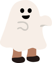 ハロウィンでお化けの仮装をする子どものベクターイラスト