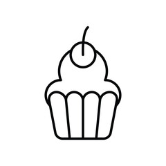 cupcake line icon with white background vector stock illustration