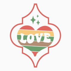 Love SVG retro t shirt design vector sublimation