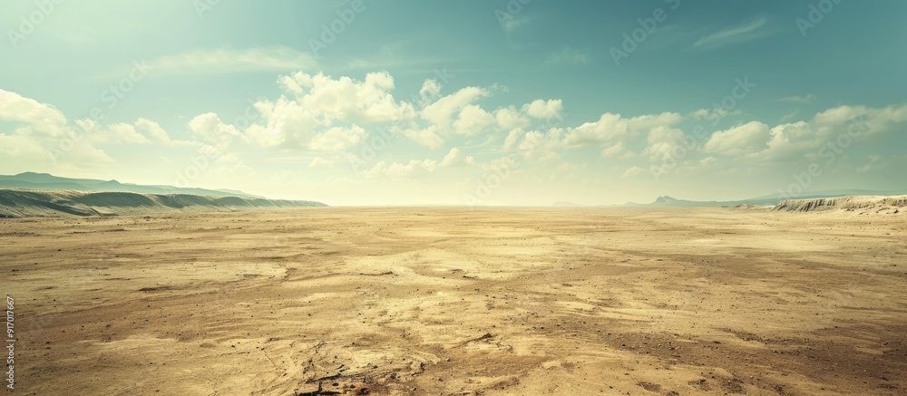 Aufkleber A barren desert landscape with a vast empty expanse ideal for a copy space image