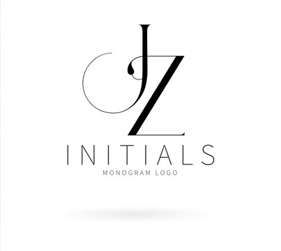 JZ Initial Letter Brand Logo, JZ brand logo, JZ monogram wedding logo, abstract logo design	