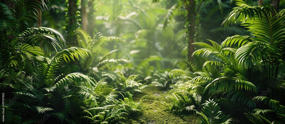 Poster the lush green forest with copy space image