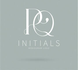 PQ Initial Letter Brand Logo, PQ brand logo, PQ monogram wedding logo, abstract logo design	