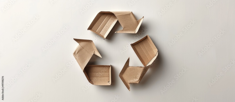 Poster cardboard recycling symbol isolated on white background promoting eco friendly practices for earth d