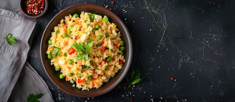 Rava upma recipe with a copy space image