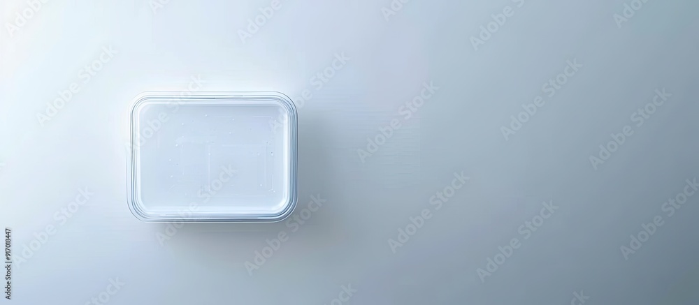 Poster top view of a plastic object with a white background allowing for copy space image