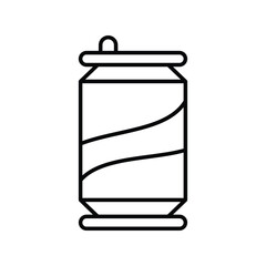 soda can line icon with white background vector stock illustration