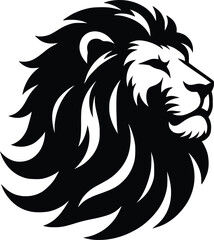 lion head silhouette vector design template