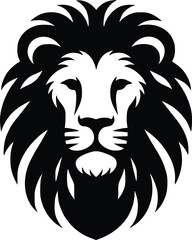 lion head silhouette vector design template