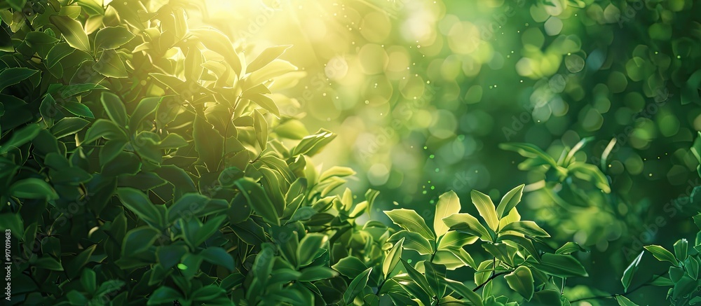 Canvas Prints lush green foliage in the beginning of summer with copy space image