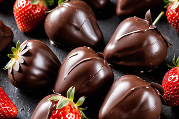 Obraz premium Delicious tasty covered Chocolate Dipped Strawberries