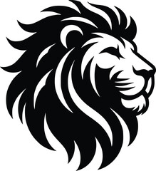 lion head silhouette vector design template