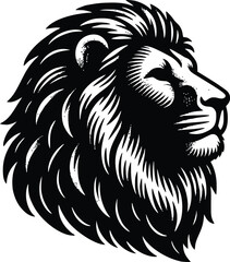 lion head silhouette vector design template