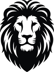 lion head silhouette vector design template
