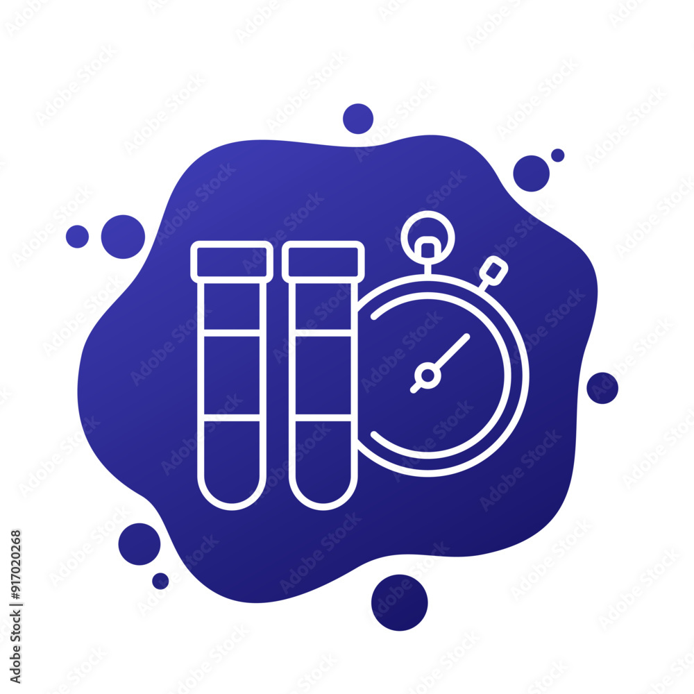 Poster fast lab tests line icon, vector