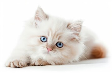 Fototapeta premium white kitten background