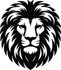 lion head silhouette vector design template