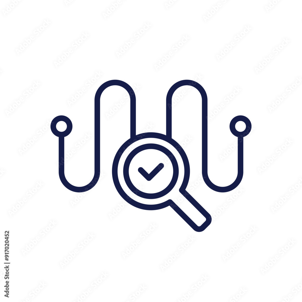 Poster traceability icon on white in line style