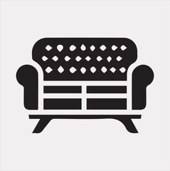 Sofa icon vector silhouette on a white background