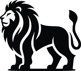 lion head silhouette vector design template