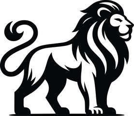 lion head silhouette vector design template