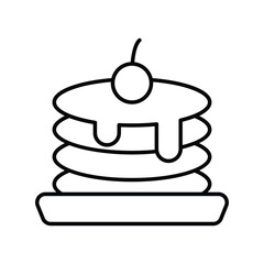 pan cake line icon with white background vector stock illustration