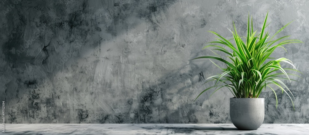 Poster chrysopogon plant in front of a cement surface with copy space image
